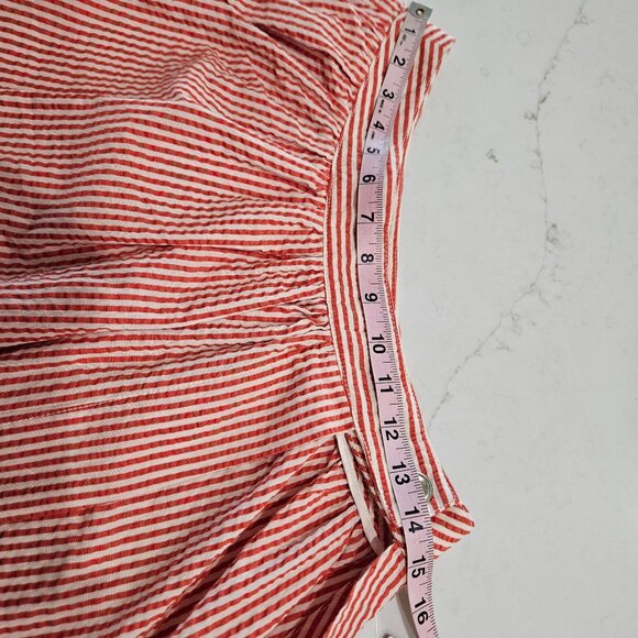 NWT! Maeve Anthropologie Red White Seersucker Midi Slit Skirt Size 8 Preppy - Picture 10 of 10